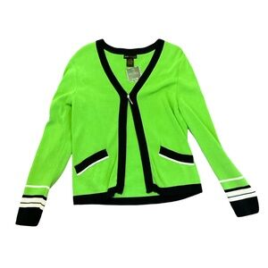 Neon Green Blazer with Black Trim